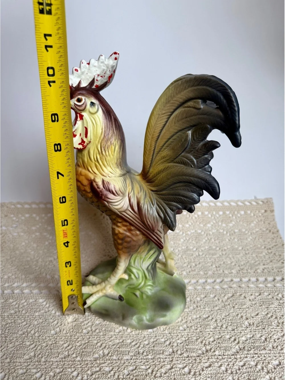 Vintage Ceramic Rooster Figurine Farmhouse Country Kitchen Decor
